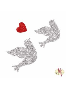 5x5 cm-es Csillámtetoválás sablon - Galambok 238