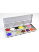 Superstar 12 színű arcfesték készlet élénk, tiszta alapszínekkel, gyerek arcfestéshez és fesztivál sminkhez