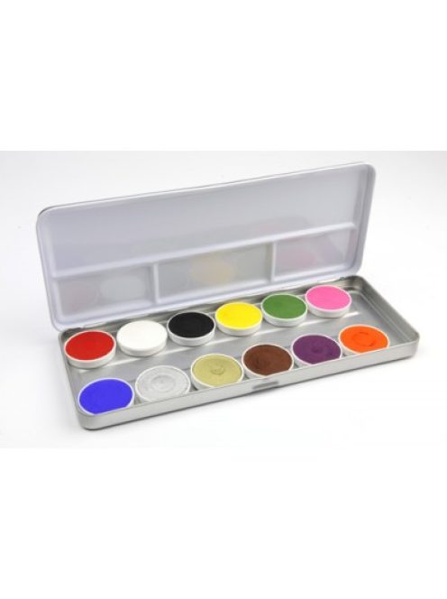 Superstar 12 színű arcfesték készlet élénk, tiszta alapszínekkel, gyerek arcfestéshez és fesztivál sminkhez