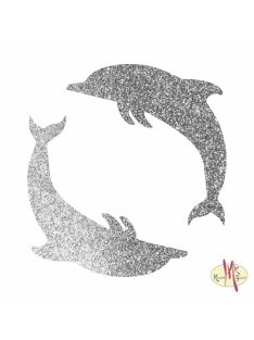 5x5 cm-es csillámtetoválás sablon - Delfinek 244