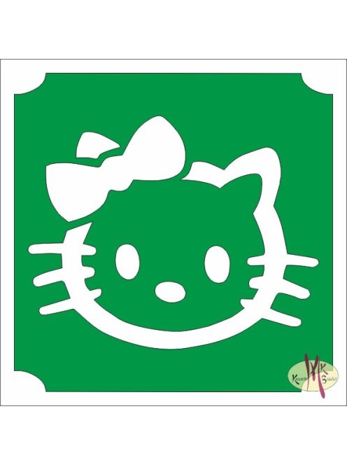 5x5 cm-es csillámtetoválás sablon - Hello Kitty 245
