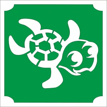 5x5 cm-es Csillámtetoválás sablon - Teknős 247