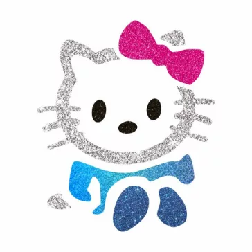 5x5 cm-es Csillám tetoválás sablon - Hello Kitty 267
