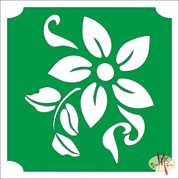 5x5 cm-es Csillámtetoválás sablon - Virág 269