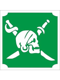 KiviArt 5x5 cm-es Csillámtetoválás sablon - Kalóz mintával.