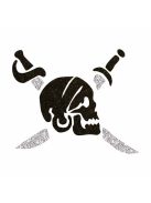 KiviArt 5x5 cm-es Csillámtetoválás sablon - Kalóz mintával.