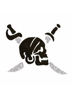 KiviArt 5x5 cm-es Csillámtetoválás sablon - Kalóz mintával.