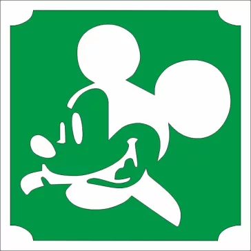 5x5 cm-es Csillám tetoválás sablon - Mickey egér 281