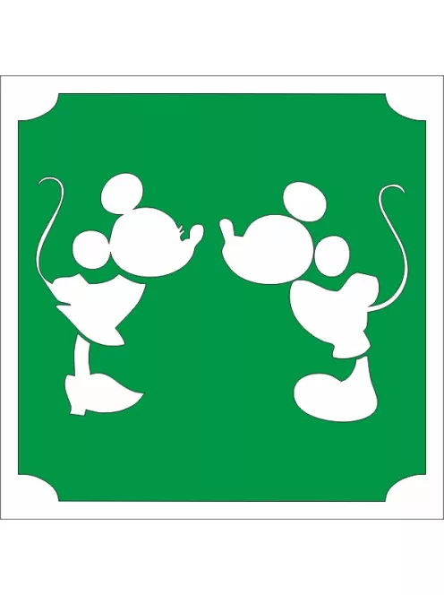 5x5 cm-es Csillámtetoválás sablon - Mickey és Minnie mouse 283