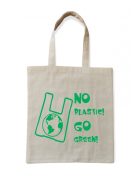 Vászon bevásárló szatyor, No Plastic! Go Green!