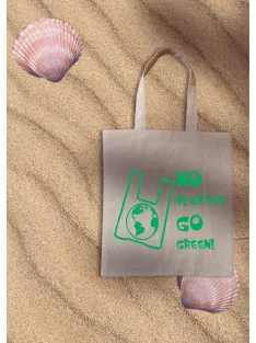 Vászon bevásárló szatyor, No Plastic! Go Green!