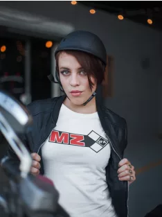 Kereknyakú póló, MZ logó, IFA motoros minta, nosztalgia motoros póló, veterán motor