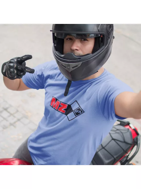 Kereknyakú póló, MZ logó, IFA motoros minta, nosztalgia motoros póló, veterán motor