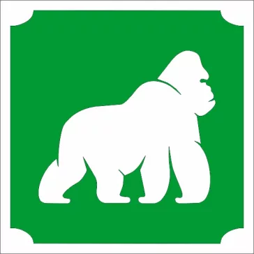 KiviArt 5x5 cm-es Csillámtetoválás sablon -  gorilla minta.