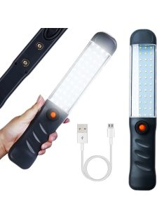   Szerelő, műhely lámpa 48 LED-es, USB-s, akasztós, mágneses, újratölthető