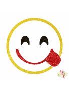 5x5 cm-es Csillámtetoválás sablon -Emoji, smile 303