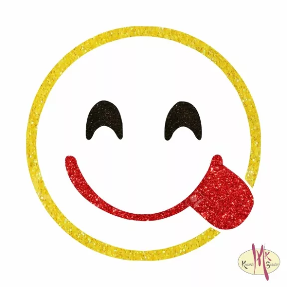 5x5 cm-es Csillámtetoválás sablon -Emoji, smile 303