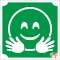 5x5 cm-es Csillám tetoválás sablon -Emoji, Smile 321