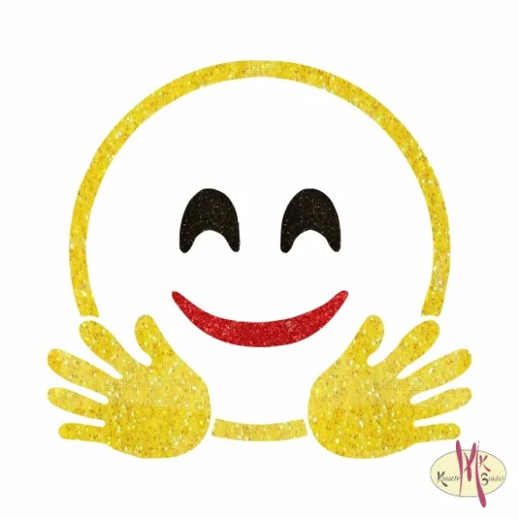 5x5 cm-es Csillám tetoválás sablon -Emoji, Smile 321