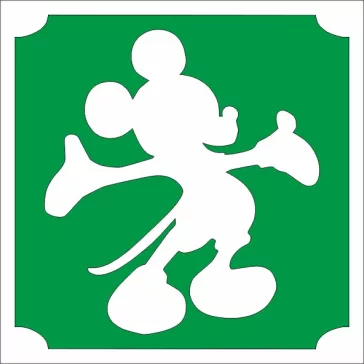 5x5 cm-es Csillám tetoválás sablon - Mickey egér 322