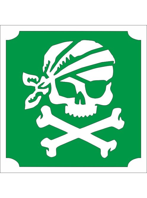 KiviArt csillamtetovalas sablon kalóz mintával.