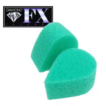 Zöld Diamond FX Petal formázott arcfestő szivacs