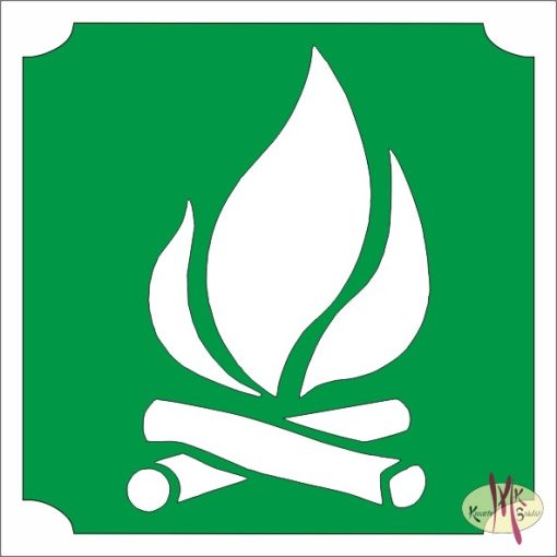 5x5 cm-es Csillám tetoválás sablon - Tábor tűz 383 - Csillám