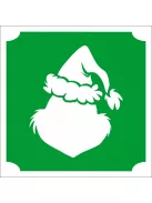 Grincs alakú csillám tetoválás sablon karácsonyi testfestéshez