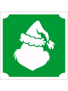 Grincs alakú csillám tetoválás sablon karácsonyi testfestéshez