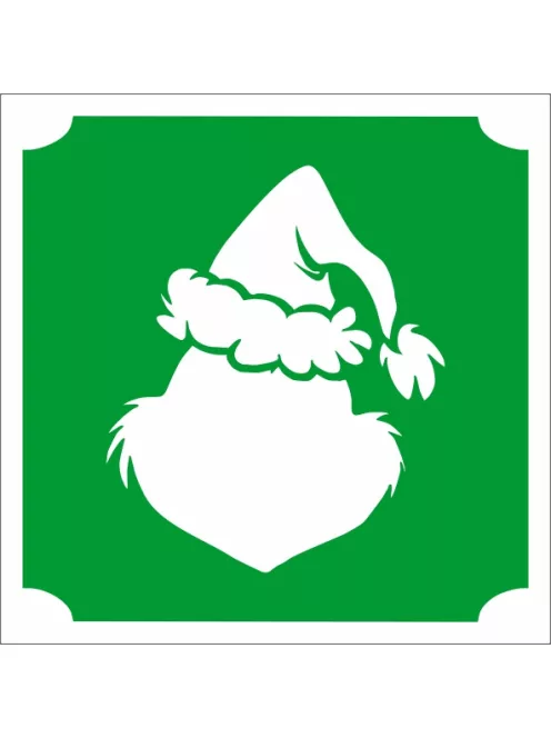 Grincs alakú csillám tetoválás sablon karácsonyi testfestéshez