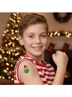 Grincs alakú csillám tetoválás sablon karácsonyi testfestéshez