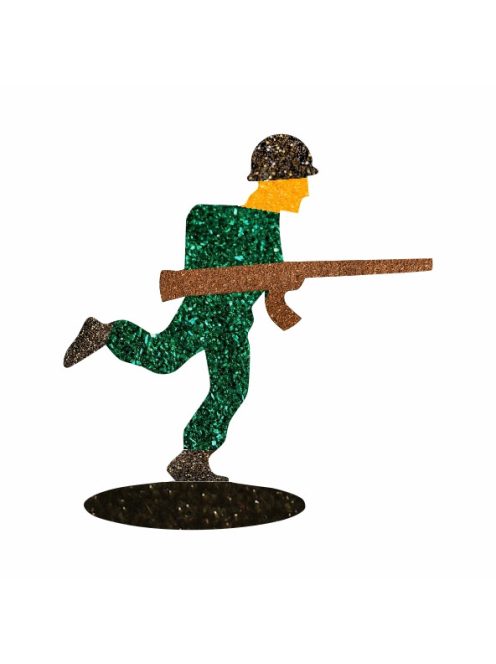 KiviArt Csillámtetoválás sablon játék katona mintával.