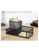fém íróasztali rendszerező 3 rekeszes hálós fekete