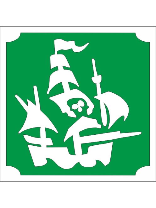 5x5 cm-es Csillámtetoválás sablon - Kalóz hajó minta