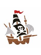 5x5 cm-es Csillámtetoválás sablon - Kalóz hajó minta