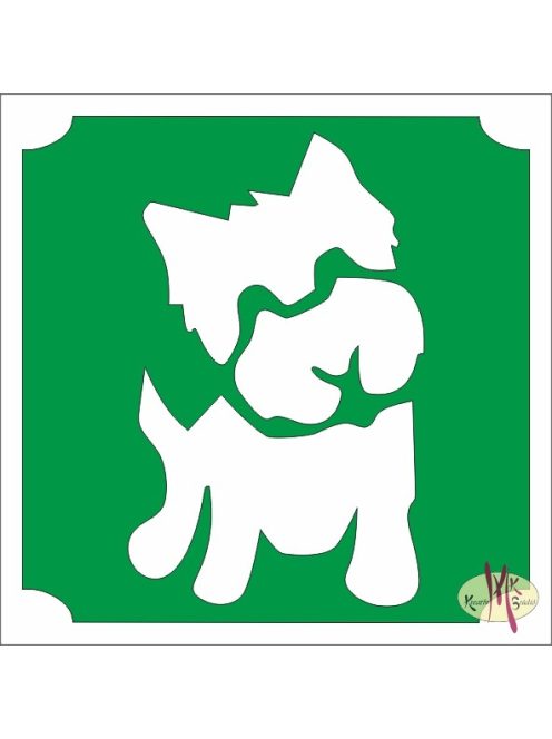 5x5 cm-es Csillámtetoválás sablon Yorkshire terrier kutya 412