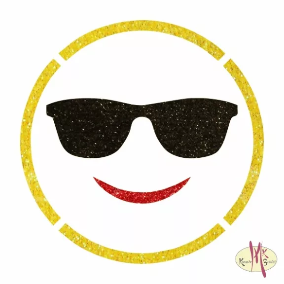 5x5 cm-es Csillámtetoválás sablon - Emoji, smiley  419