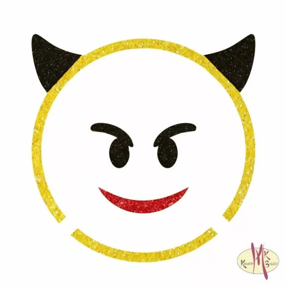 5x5 cm-es Csillámtetoválás sablon - Emoji, smiley  420