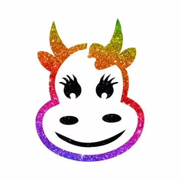 Csillámtetoválás sablon Meggy Moo, Boci sablon, glitter tattoo stencil az MK Kreatívtól.