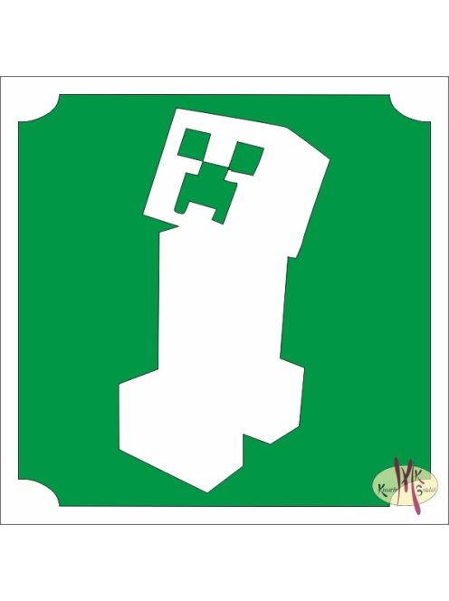 5x5 cm-es Csillámtetoválás sablon - Minecraft, Creeper 429