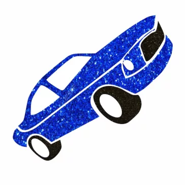 KiviArt 5x5 cm-es Csillám tetoválás sablon - Autó minta