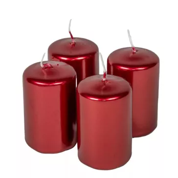 Adventi gyertya metál bordó 4db/cs 40x60 mm