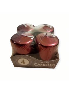 Adventi gyertya metál bordó 4db/cs 40x60 mm