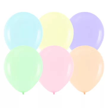 50 darab pasztell színű party lufi 27 cm-es méretben