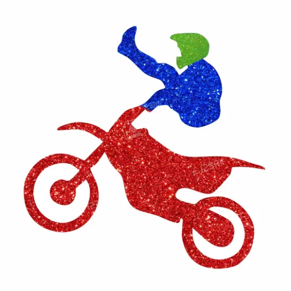 5x5 cm-es Csillámtetoválás sablon - Cross motoros 454