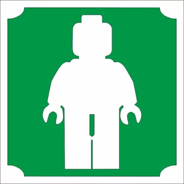 5x5 cm-es Csillám tetoválás sablon - Lego ember 457