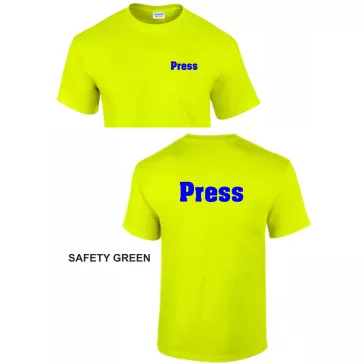 Press, Sajtó, Fotó, Photo Póló Safety Green