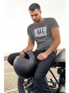 Kereknyakú póló, Motocross mintás, fekete, motoros póló, egyedi nyomtatás,