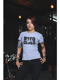 Kereknyakú póló, Motocross mintás, fekete, motoros póló, egyedi nyomtatás,