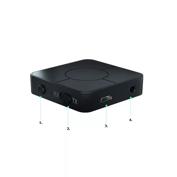 KN319 2 az 1-ben Bluetooth audio adó-vevő adapter kábelekkel